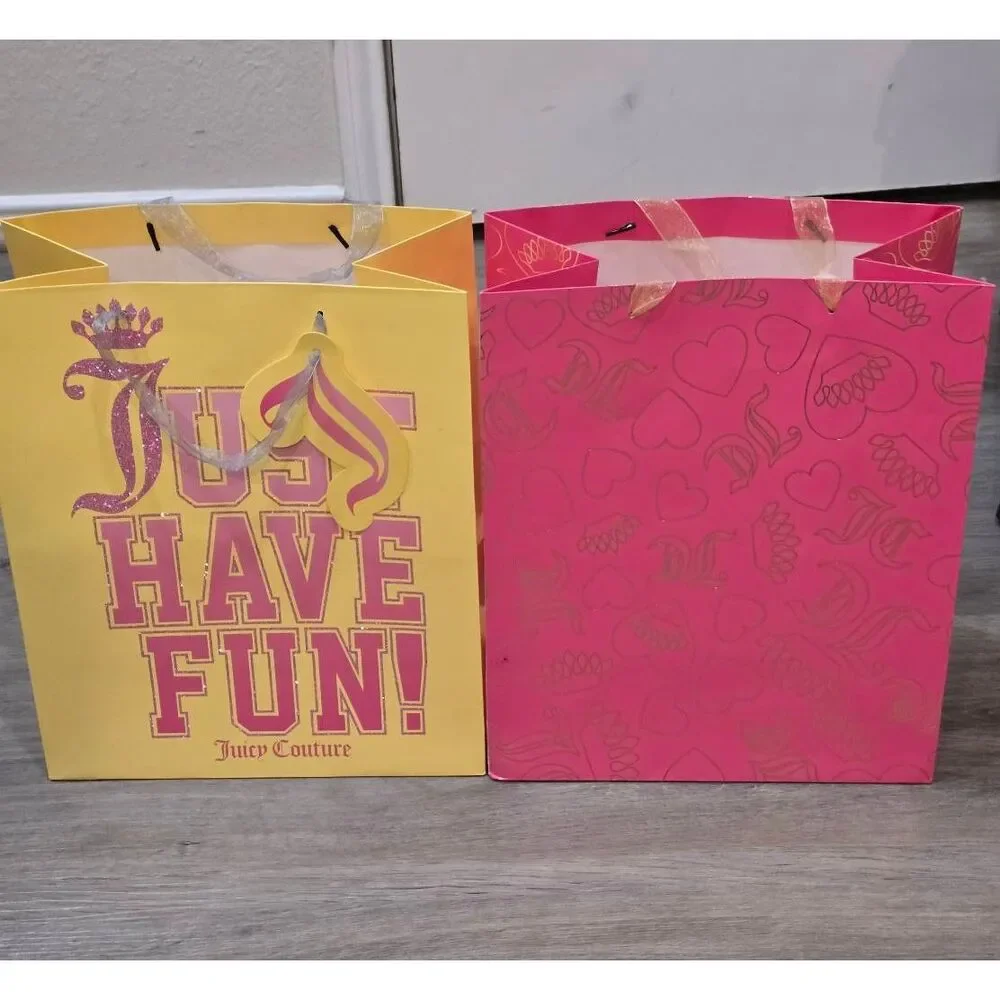 Juicy Couture Home Just Have Fun & JC Hearts Logo Gift Bag Set